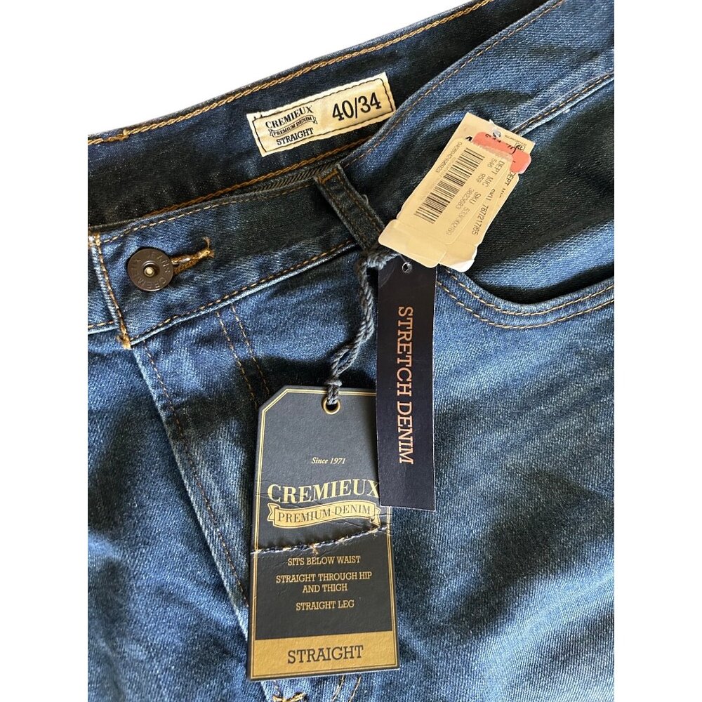 Cremieux Mens Stretch Denim Straight Leg Jeans Size 40x34 Blue New With Tags - Picture 5 of 5